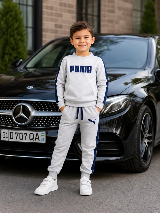 Детский спортивный костюм PUMA, кофта и штаны, для девочек и мальчиков 5-6-7 лет - 