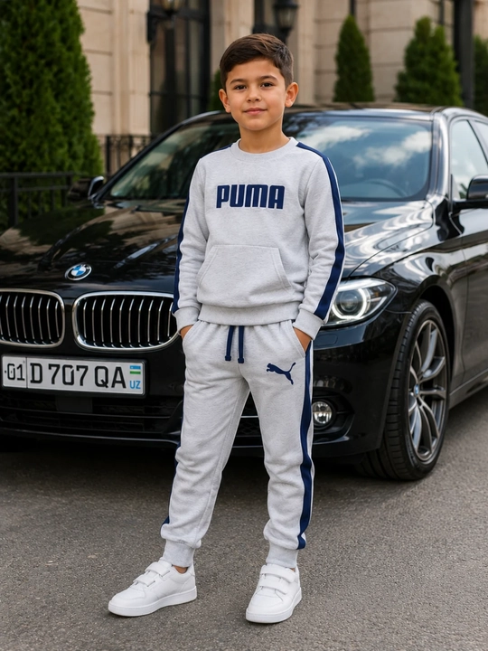 Bolalar uchun PUMA sport kostyumi, kofta va shim, 5-6-7 yosh, qiz va o‘g‘il bolaga