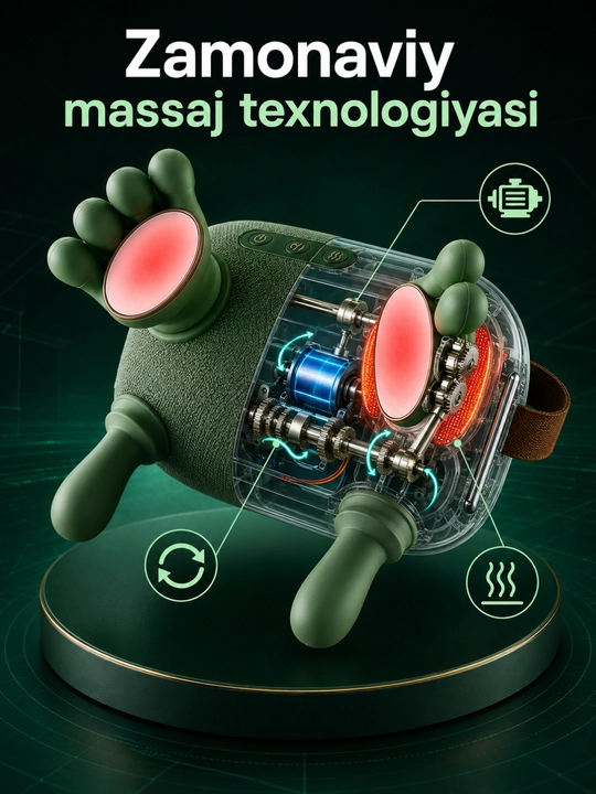 Bo‘yin va yelka uchun elektron massaj uskunasi, 3 xil massaj rejimi bilan