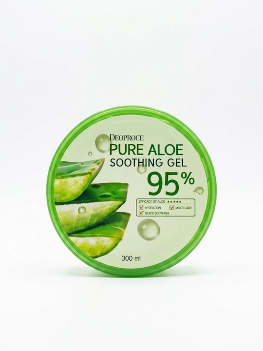 Deoproce Pure Aloe Soothing Gel 95% 300 ml — 95% tabiiy aloe vera ekstraktiga ega gel