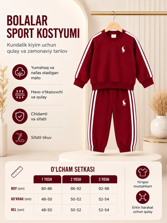 Детский спортивный костюм 1-2-3 года, кофта и штаны, комплект для мальчика