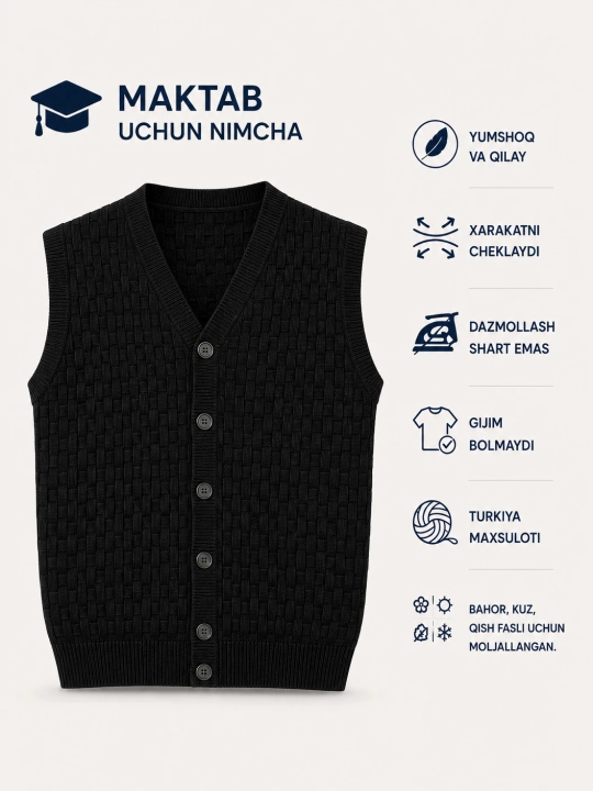 Ogil bolalar uchun Nimcha, qalin nimcha maktab va sayrga mos