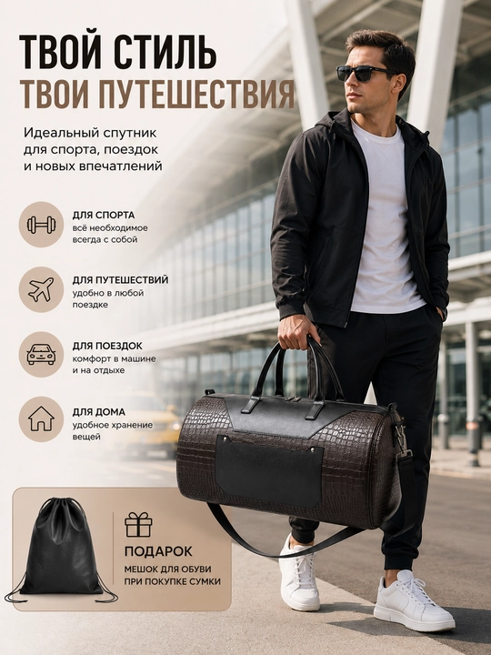 Дорожная спортивная сумка мужская, для путешествий, фитнеса и тренировок