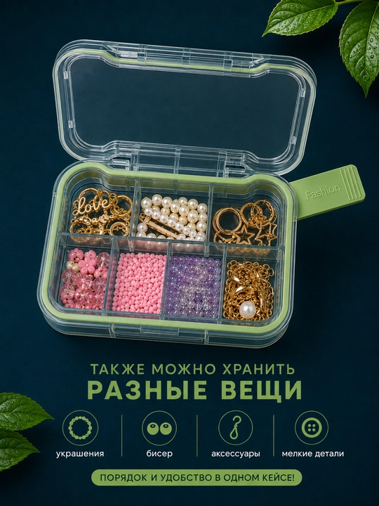 Таблетница органайзер контейнер неделька для хранения таблеток, бадов и мелочей