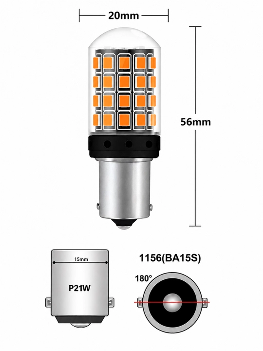 Mototsikl va skuter uchun LED signal lampasi 2 xil ulanish