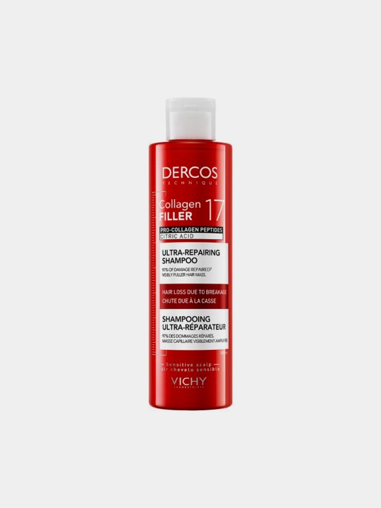 VICHY DERCOS KOLLAGEN SHIKASTLANGAN SOCHLARNI TIKLASH UCHUN SHAMPUN 200 ML - 