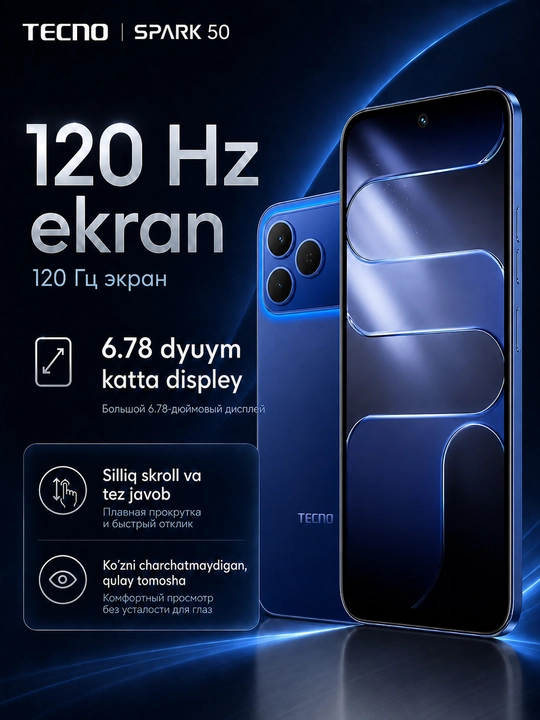 Smartfon TECNO SPARK 50 KN4 256+4GB, 120Hz, 50MP, 6700mAh
