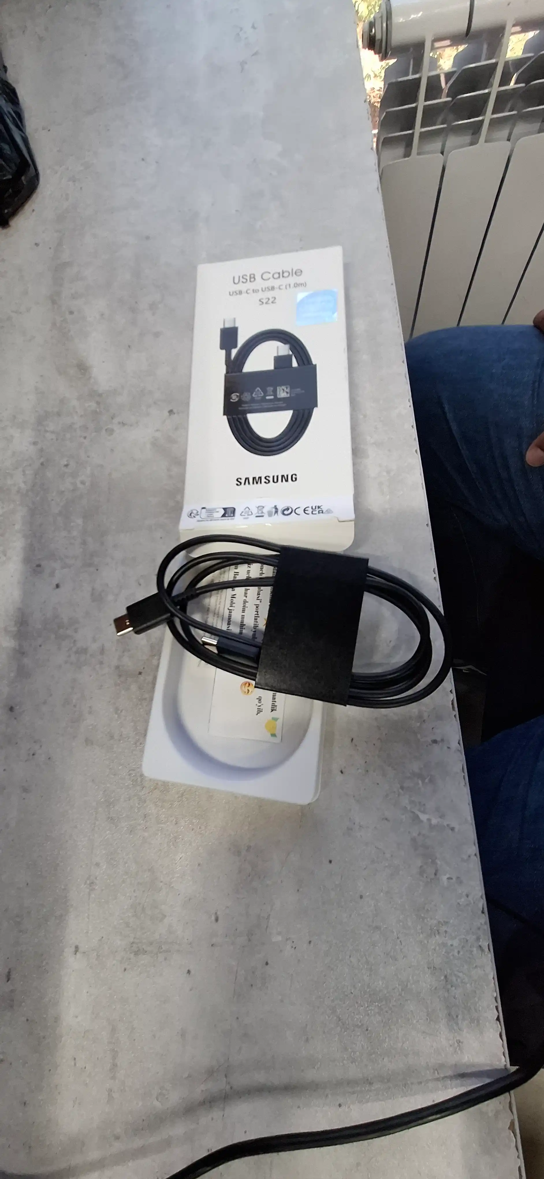 Samsung USB-C dan USB-C ga kabel, 1 metr, tez zaryadlash va ma'lumot uzatish