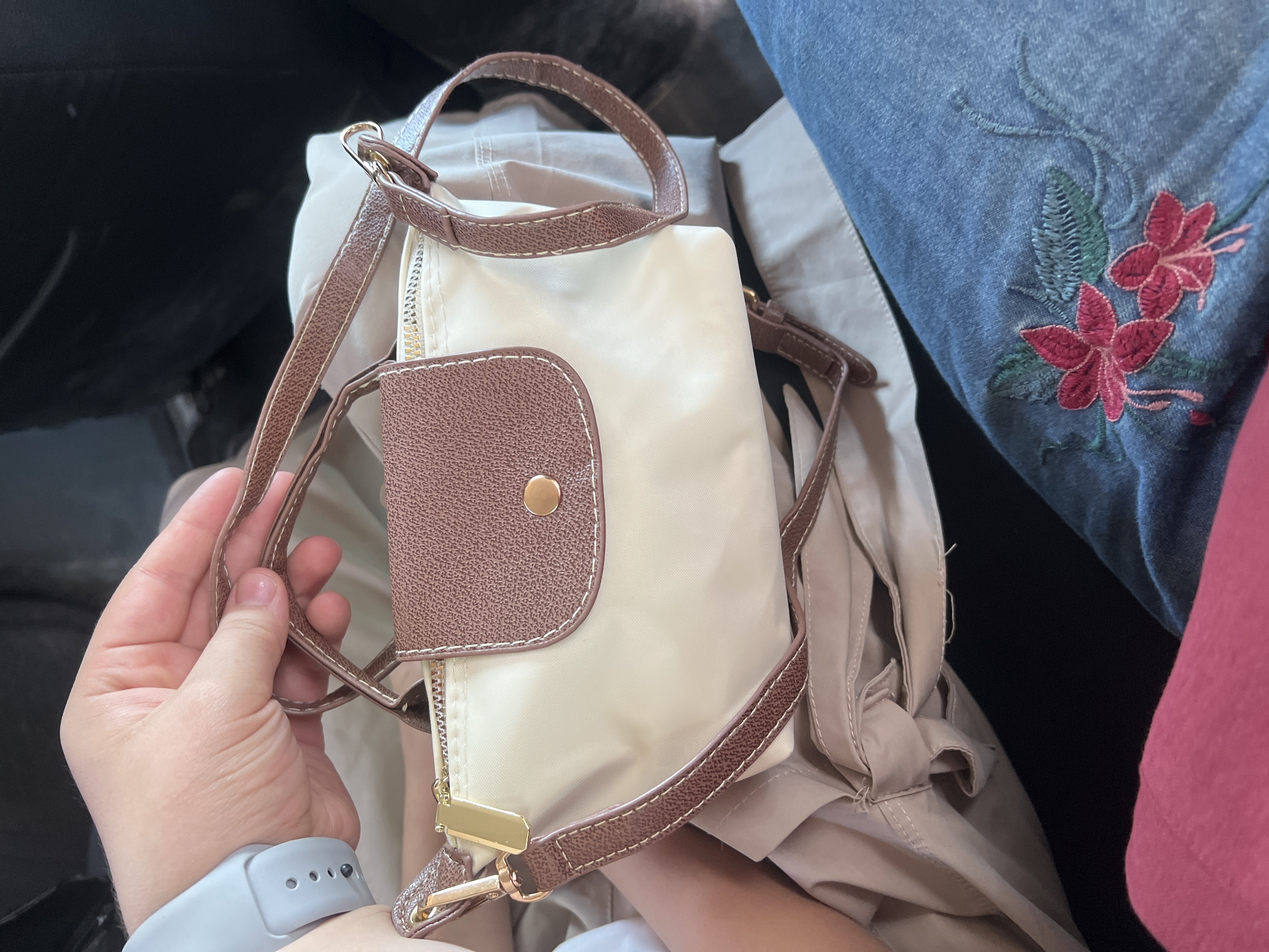 Ayollar kross-bodi sumkasi, kichik, longchamp uslubida, kosmetik sumka