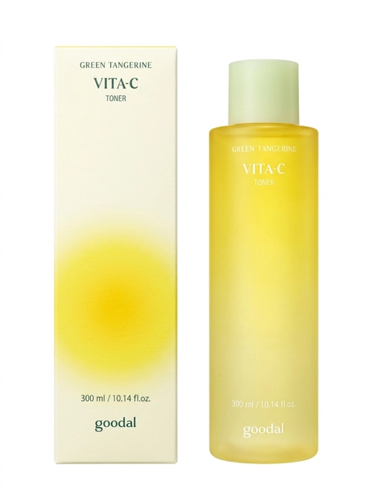 Goodal Green Tangerine Vita-C Toner 300 ml — mandarin ekstrakti va C vitamini boyitilgan