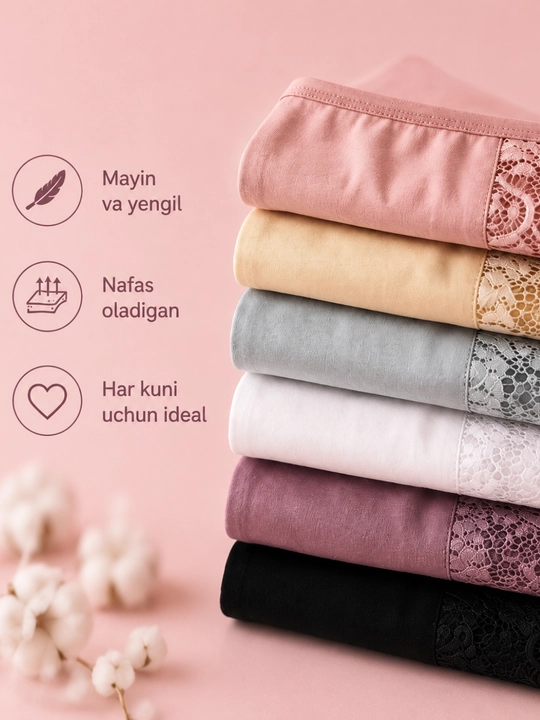 Ayollar trusigi, 95%paxta, ayollar ichki kiyimi, ayollar tursigi
