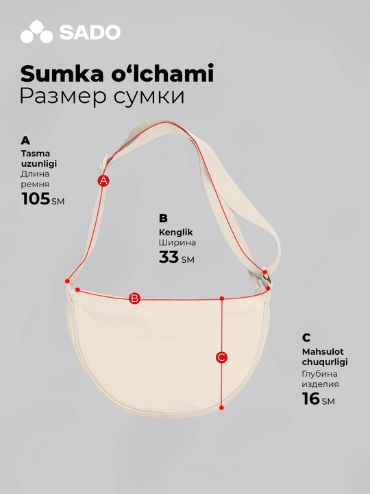 SADO Sling sumka, Krossbodi, Bananka