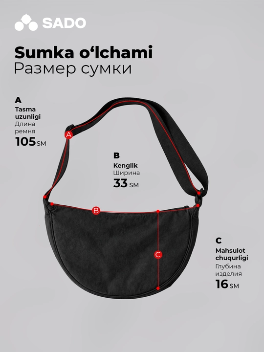 SADO Sling sumka, Krossbodi, Bananka