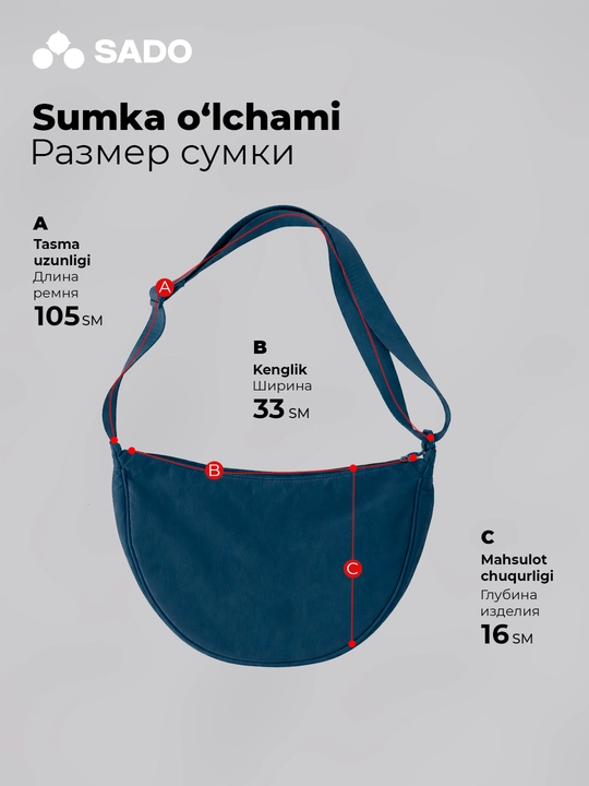 SADO Sling sumka, Krossbodi, Bananka