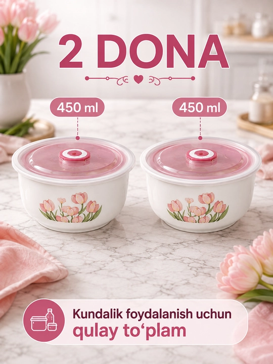 Набор керамических контейнеров, для хранения продуктов, с вакуумными крышками, 3 шт