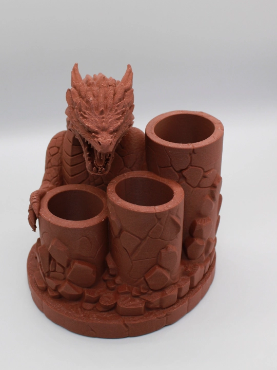 Подставка для ручек Дракон 3D-печать / Органайзер канцелярии настольный из пластика