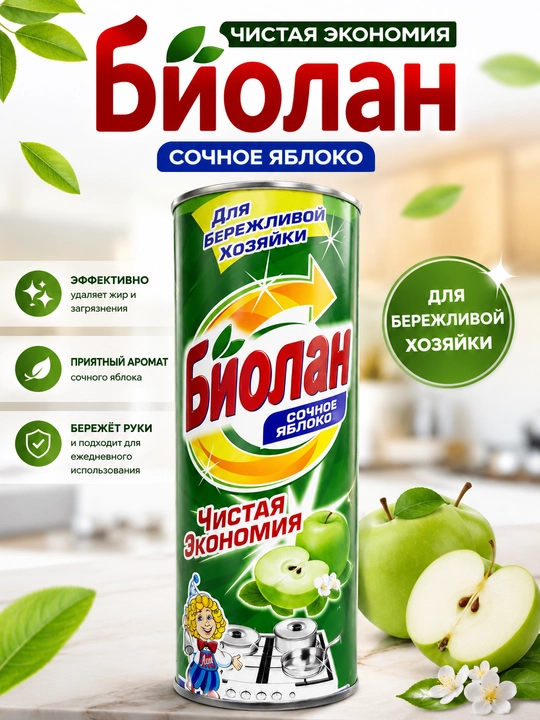 Biolan oshxona va uy uchun tozalovchi kukun