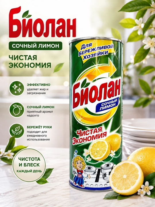 Biolan oshxona va uy uchun tozalovchi kukun
