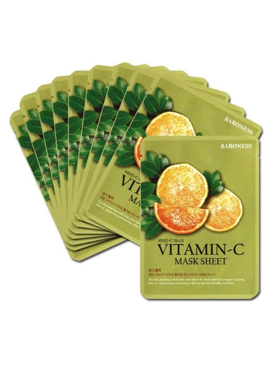Baroness Vitamin-C Mask Sheet (21 g) — C vitamini bilan boyitilgan matoli yuz maskasi - 