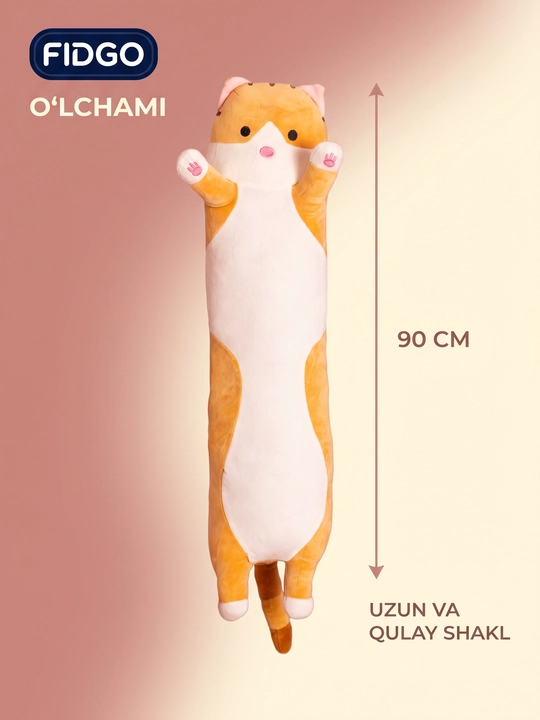 Mushuk Baton yumshoq yostiq-o‘yinchog‘i quchoqlash va uxlash uchun moljallangan antistress