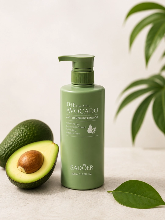 SADOER Organic Avocado Anti-Dandruff Shampoo — шампунь против перхоти с авокадо, 500 мл