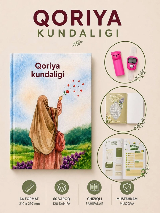 Qoriya kundaligi Planner Lugat daftari A4, 120-bet, sahifalarm biznes daftar A5, 80-bet - 