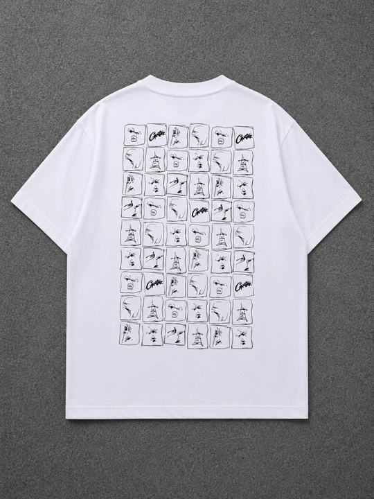 Corteiz Oversize Y2K Streetwear futbolkasi, 100% paxta, uniseks
