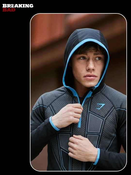 Gym Shark OnyxV1 спортивное худи, с капюшоном и молнией, для тренировок и повседневной носки