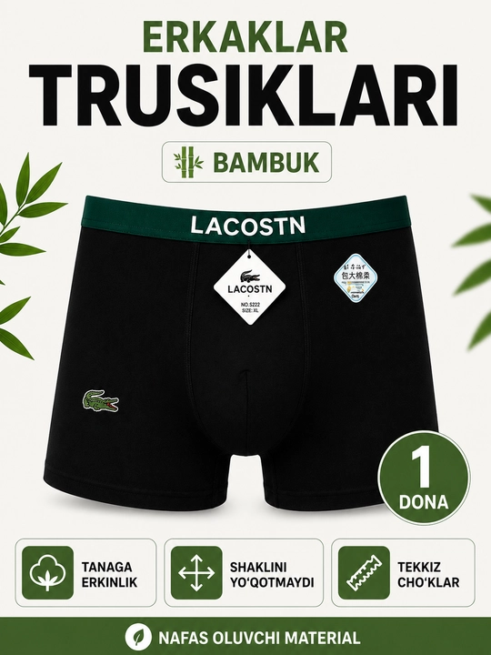 Erkaklar uchun ajoyib sovg‘a bo‘lgan 1 va 3 donalik bokschi sport trusiklari to‘plami - 