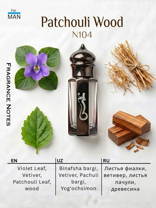 Nafas moyli atir, alkogolsiz, uzoq saqlanuvchi, erkaklar uchun - 