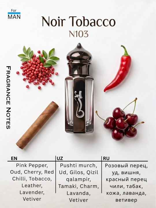Nafas moyli atir, alkogolsiz, uzoq saqlanuvchi, erkaklar uchun - 