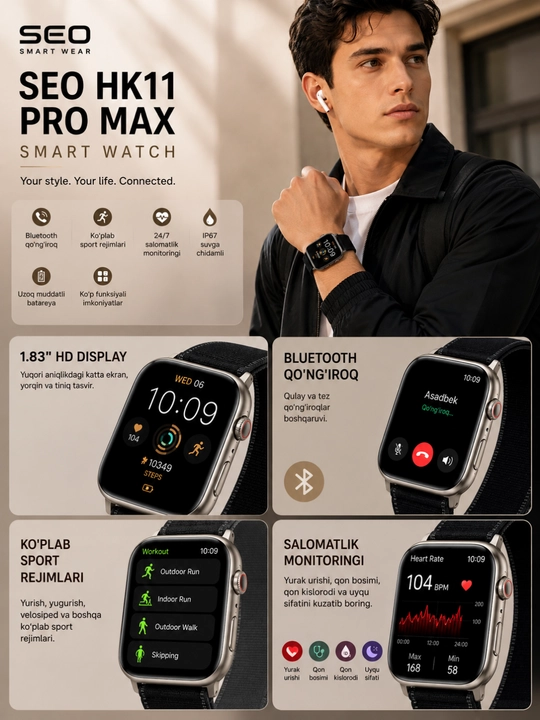 Умные часы HK11 Pro Max 1GB - 