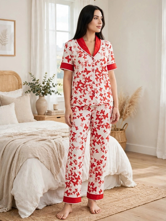 Ayollar uchun pijama 100% paxta / SAMY STORE krujevali pijama - 