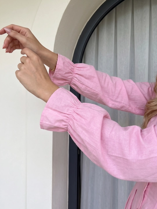 Платье женское длинное макси, приталенное платье-рубашка на пуговицах — ELLY FASHION