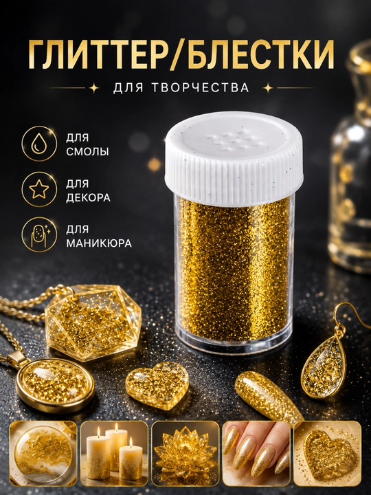 Glitter, ijod uchun yaltiroq zarlar, epoksi smola, gips, dekor uchun, 18-20g - 