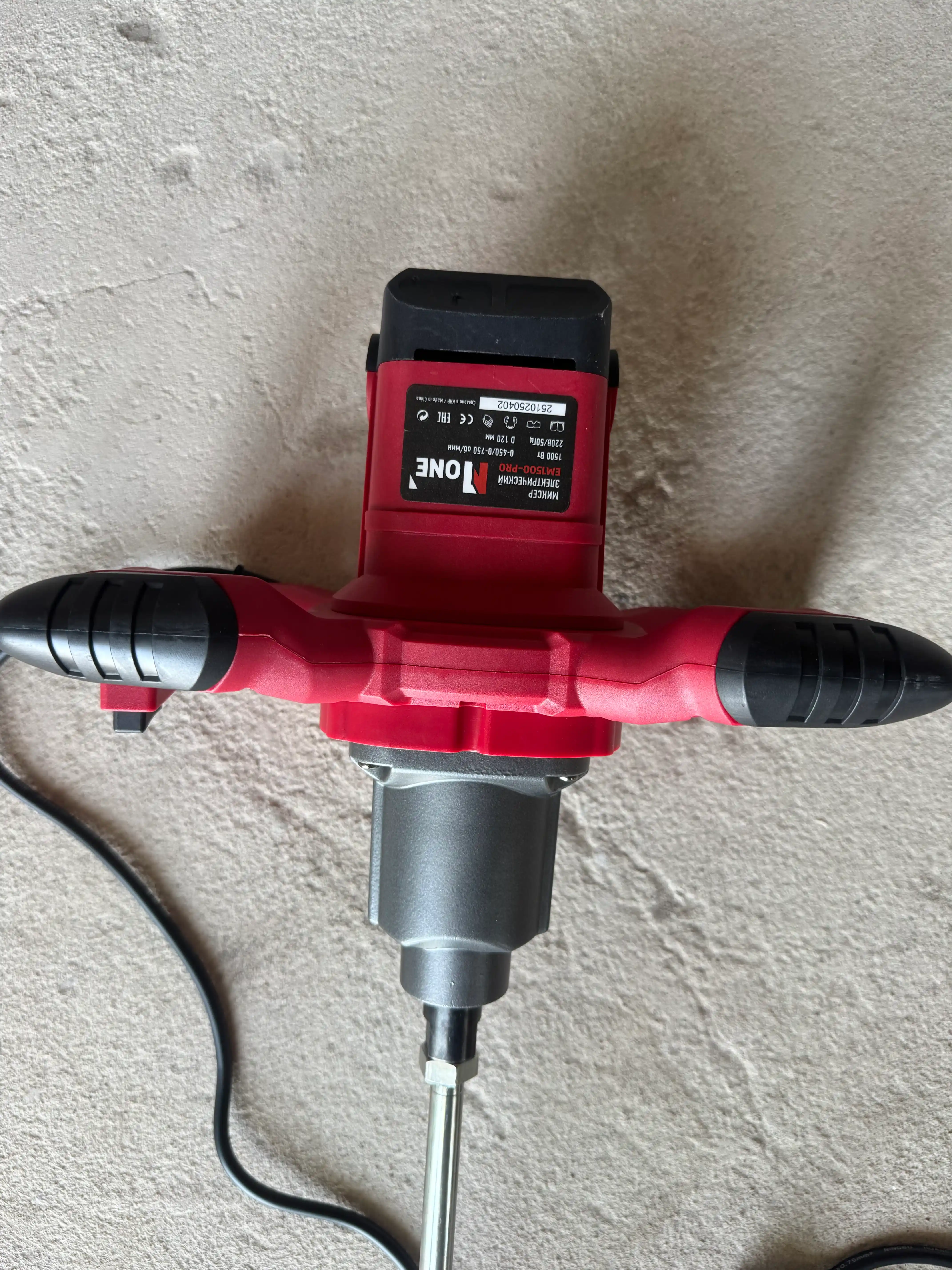 Mikser elektr qurilish ishlari uchun "NUMBER ONE" EM1500-PRO, 1500 Vt, 2 ta tezlik