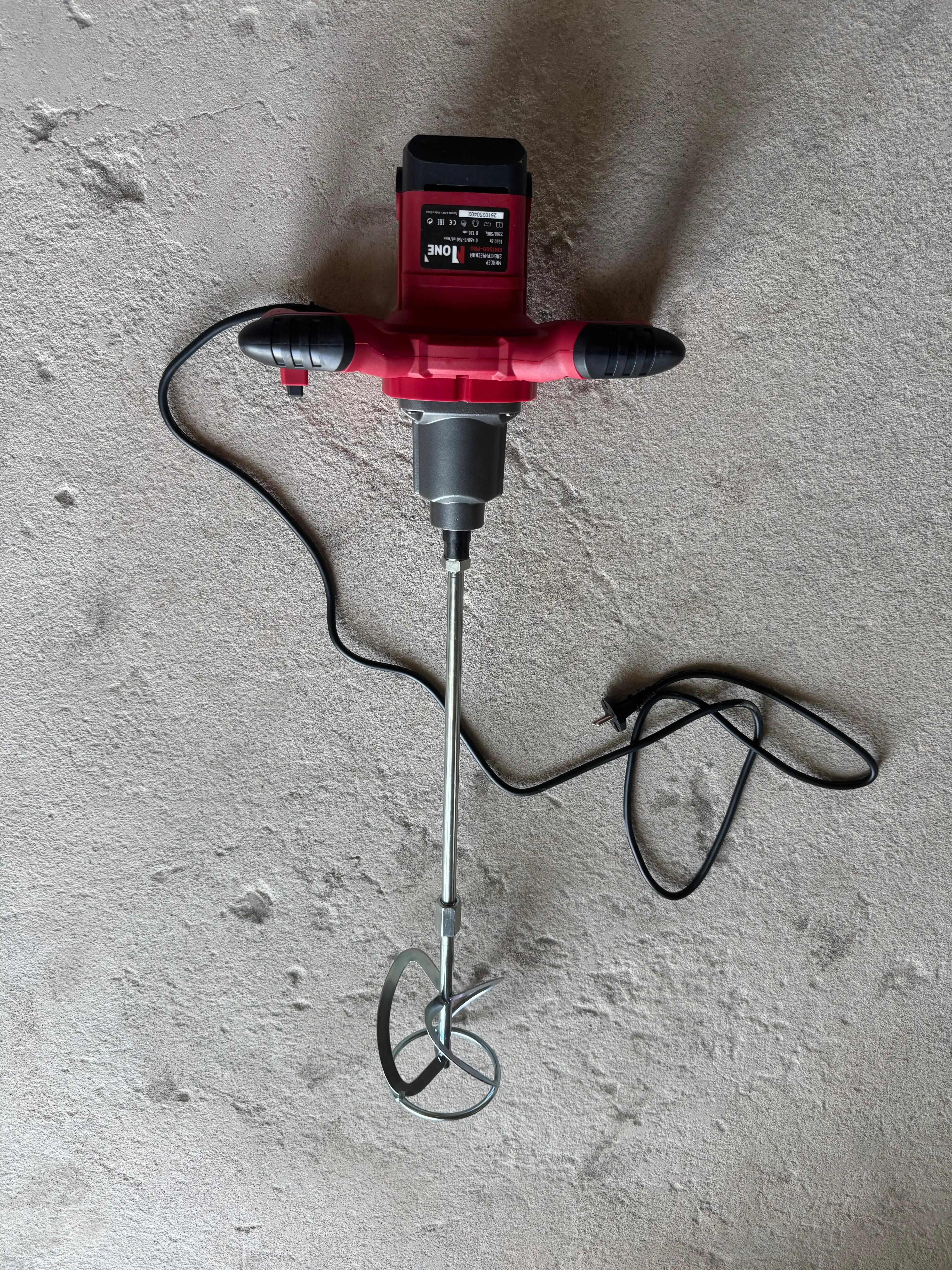 Mikser elektr qurilish ishlari uchun "NUMBER ONE" EM1500-PRO, 1500 Vt, 2 ta tezlik