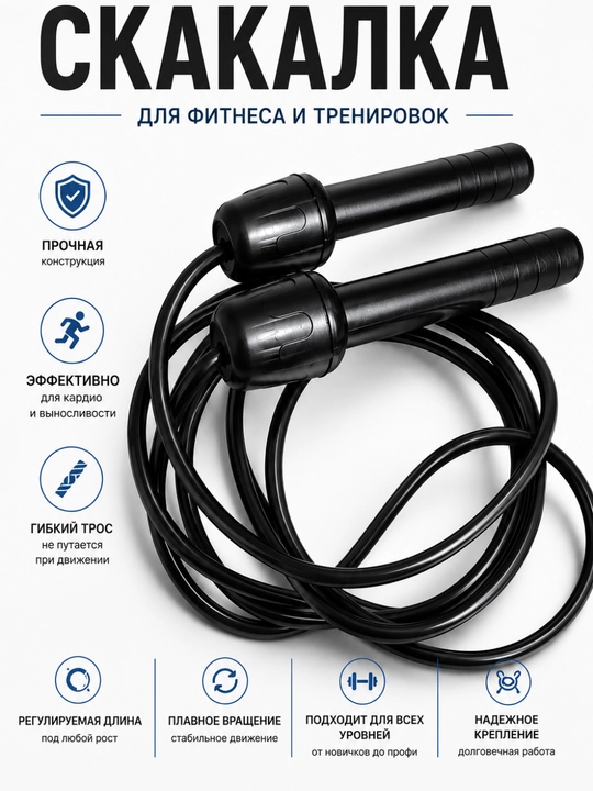 Скакалка  для спорта, спортивная скакалка, скакалка для фитнеса, скакалка для тренировок
