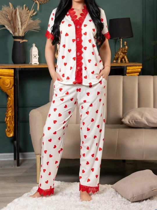 Ayollar uchun pijama 100% paxta / SAMY STORE krujevali pijama