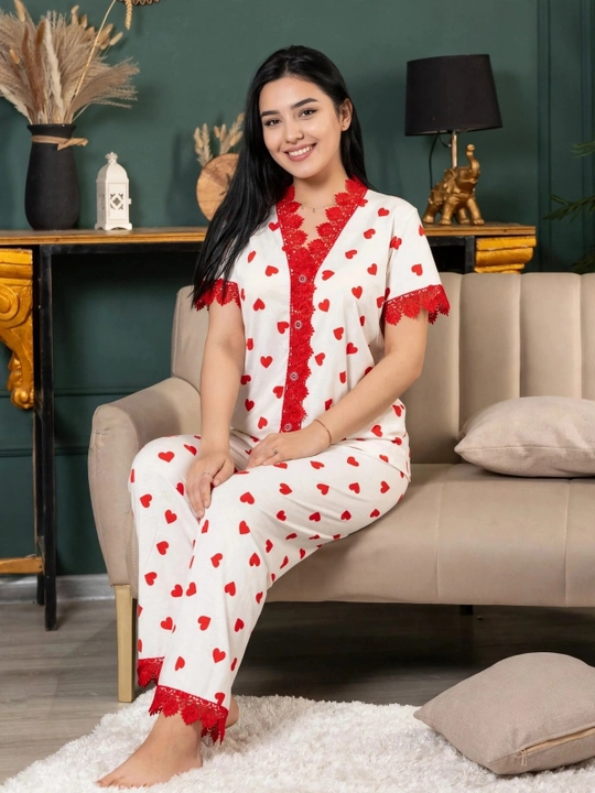 Ayollar uchun pijama 100% paxta / SAMY STORE krujevali pijama