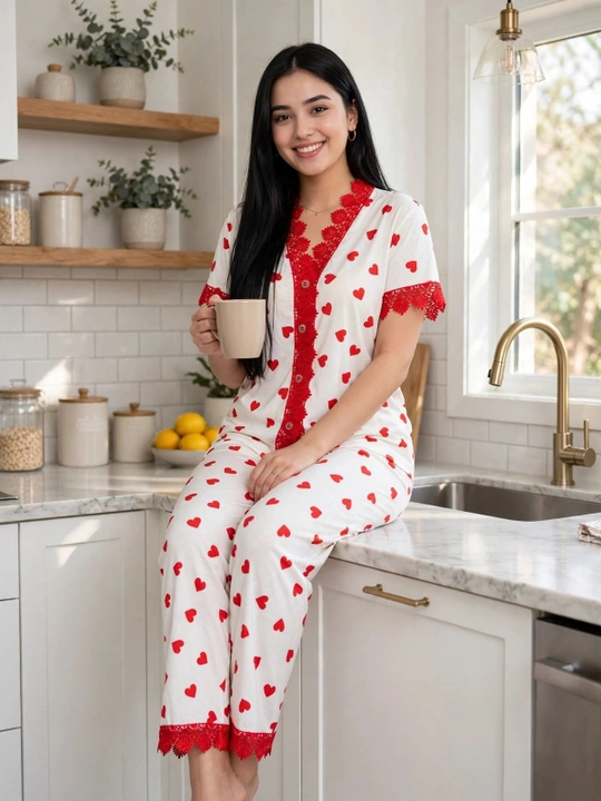 Ayollar uchun pijama 100% paxta / SAMY STORE krujevali pijama