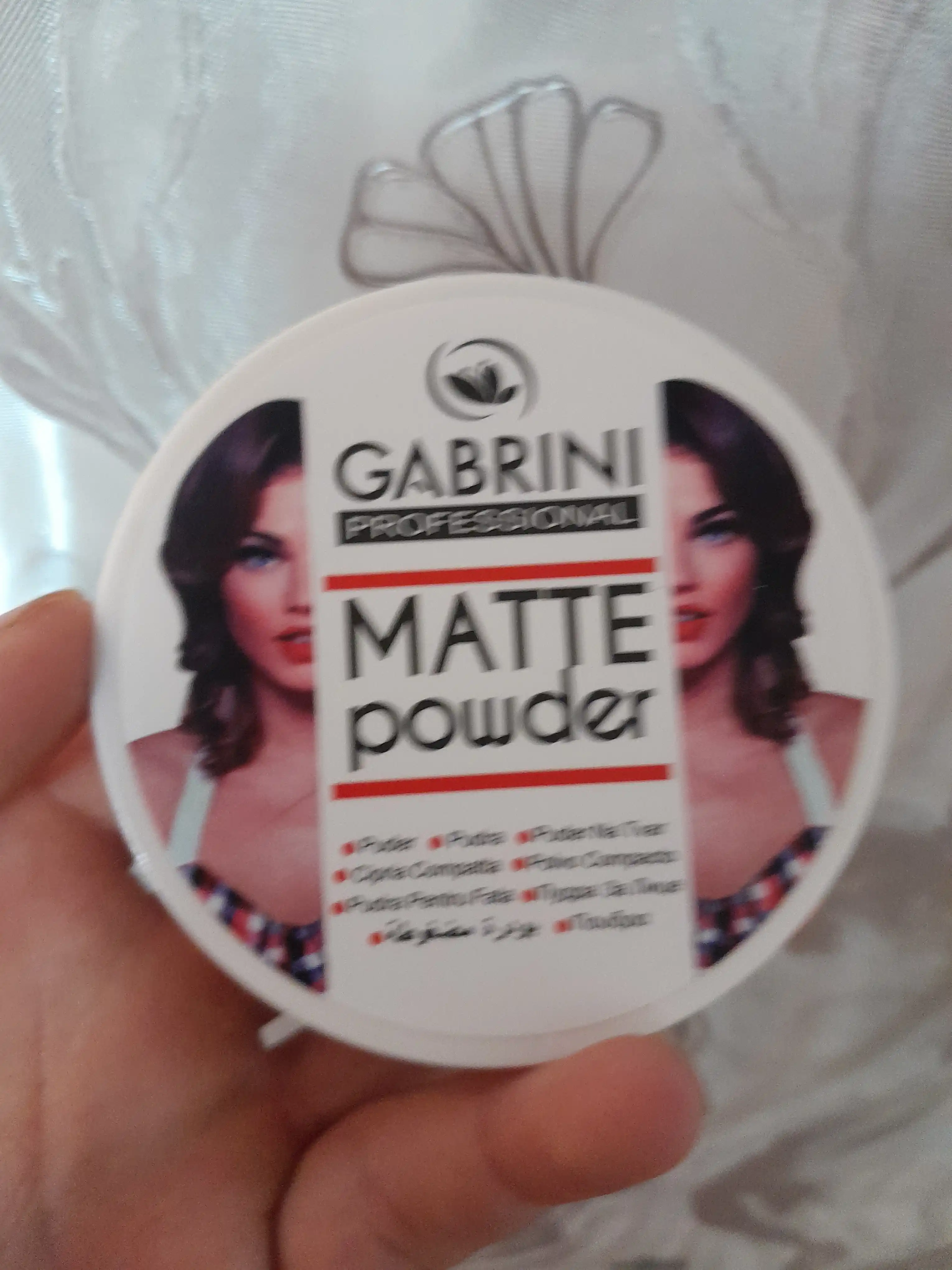 Pudra, yuz uchun upa Gabrini Matte Powder, suvga chidamli, matlashtiruvchi, 12 g
