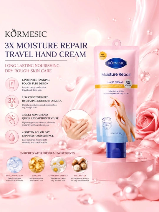 KORMESIC 3X namlovchi qo'l va oyoq kremi - kundalik qo'l va oyoq parvarishi