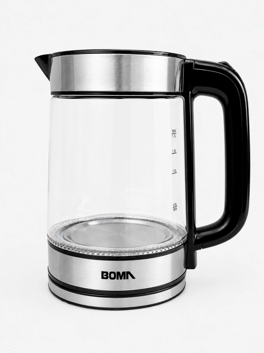 Elektr choynaglar BOMA 1500Vt, shisha, po'lat va sensorli displey 2-2,5 litr, LED va 360°