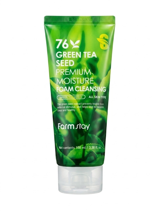 Farmstay 76% Green Tea Seed Premium Moisture Foam Cleansing (100 ml)