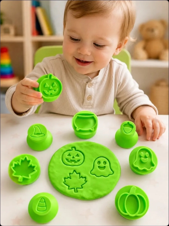 Plastilin va xamir uchun qolip-shtamplar to‘plami, 9 dona - 