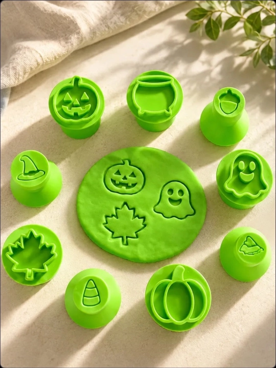 Plastilin va xamir uchun qolip-shtamplar to‘plami, 9 dona