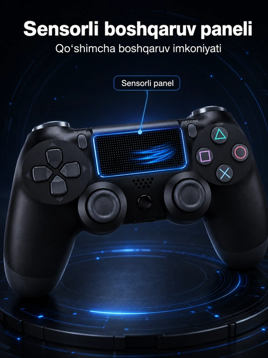 Bluetooth o‘yin pulti, sensorli panelli, mikrofonli, 1000 mAh akkumulyatorli
