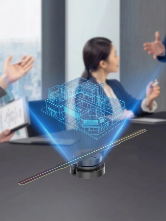 3D Gologramma proyektor PD42, reklamali LED ventilyator, Wi-Fi va pultli disperser