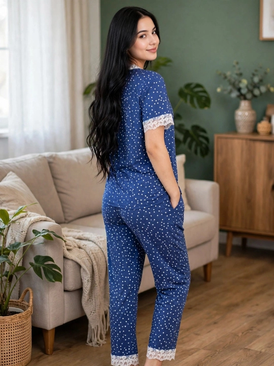 Женская пижама с брюками 100% хлопок / Пижама SAMY STORE с кружевом